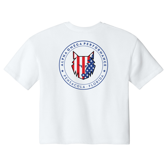 AOP 'Merica Women's Crop Tee
