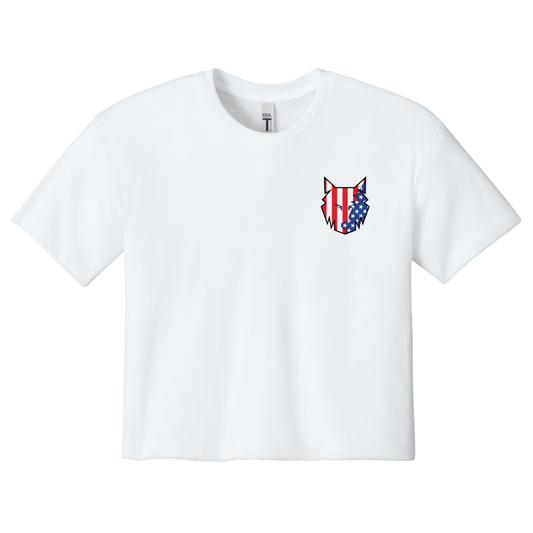 AOP 'Merica Women's Crop Tee